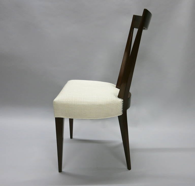 Mid-20th Century Eight Dining Chairs in the Style of Gio Ponti, Made in Italy, circa 1950