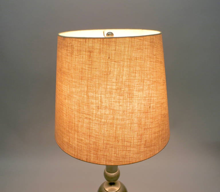 Steel Single Tall Table Lamp by Philippe Barbier, Circa 1970 France For Sale