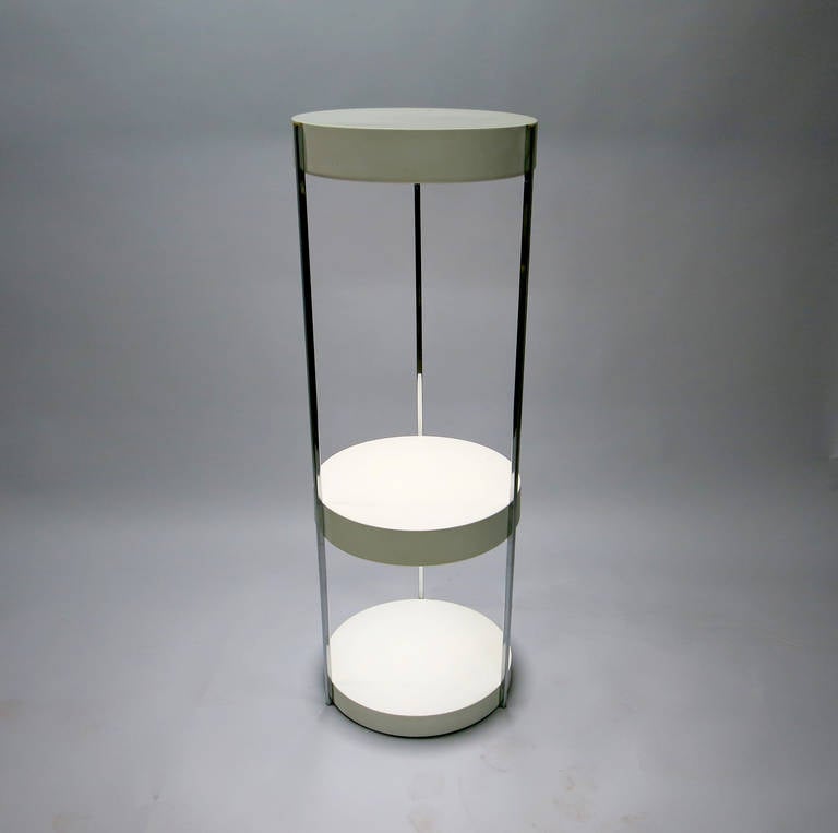 Round Illuminated Display Stand by Kovacs with Original Labels, C. 1970 USA 4