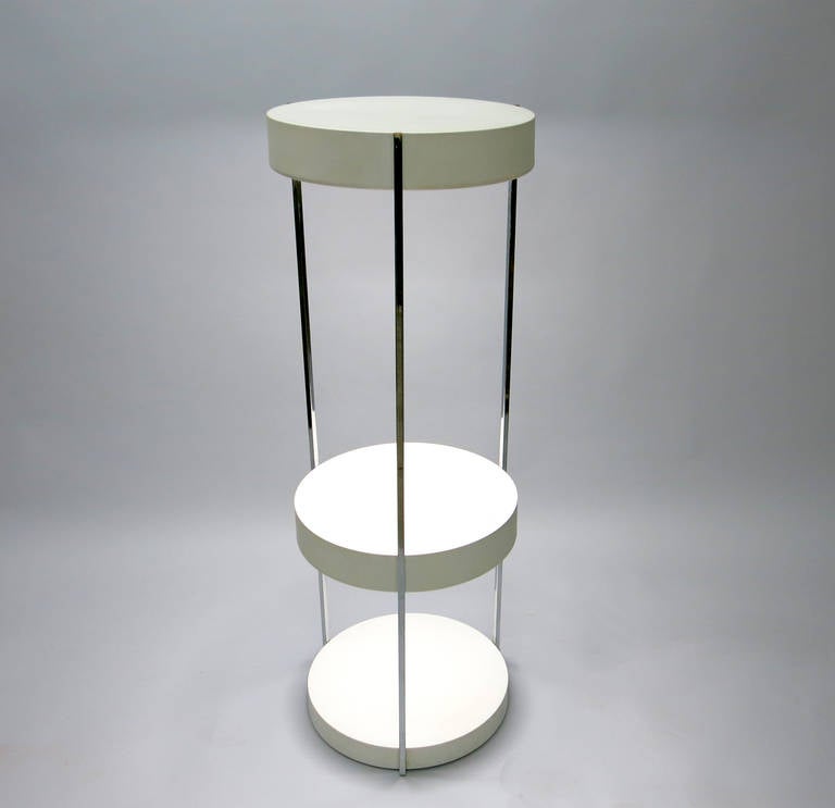 Round Illuminated Display Stand by Kovacs with Original Labels, C. 1970 USA 1