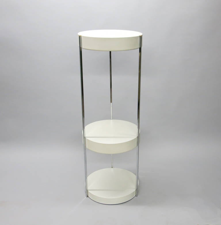American Round Illuminated Display Stand by Kovacs with Original Labels, C. 1970 USA