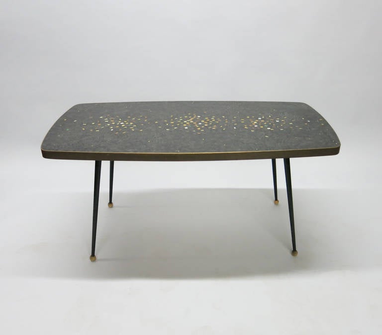 Mid-Century Modern Coffee Table with a Mosaic Tile Top Circa 1950 France