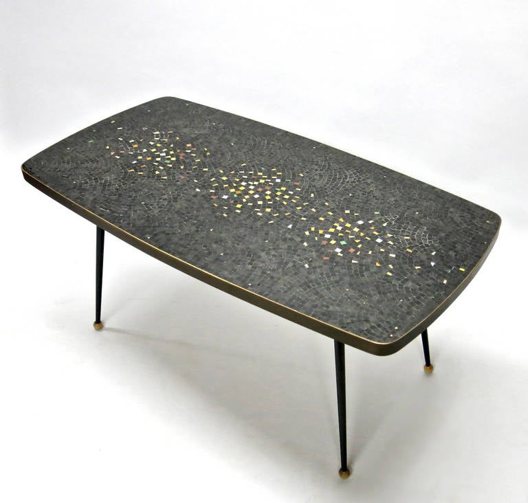 Mid-20th Century Coffee Table with a Mosaic Tile Top Circa 1950 France
