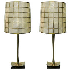 Retro Pair of Table Lamps by Laurel with Custom Shades, circa 1950 USA