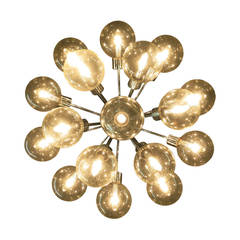 Vintage Ceiling Light with 17 Original Glass Shades by Lightolier, USA, circa 1960
