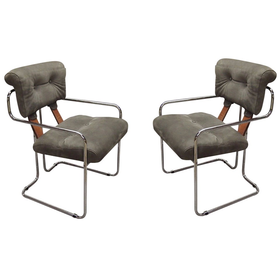 Pair of Chairs by Mariani for Pace, Designed by Guido Faleschini, Circa 1975