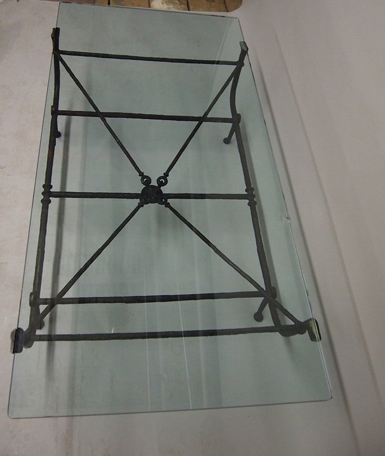 Bronze Coffee Table Designed by Giacometti 1934 Signed Chadoff NYC 1984