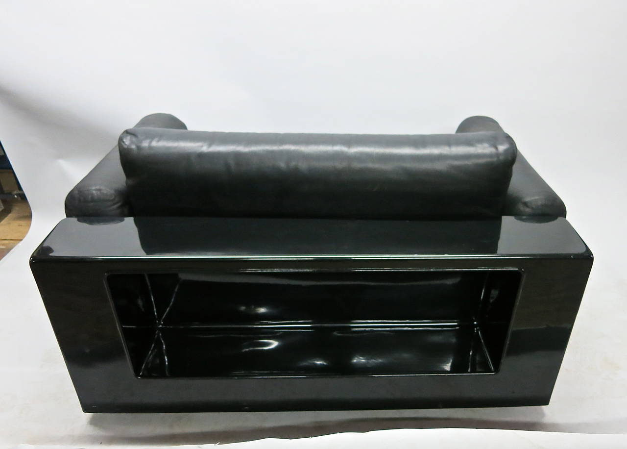 Leather Loveseat by Cini Boeri, Made in Italy, circa 1965