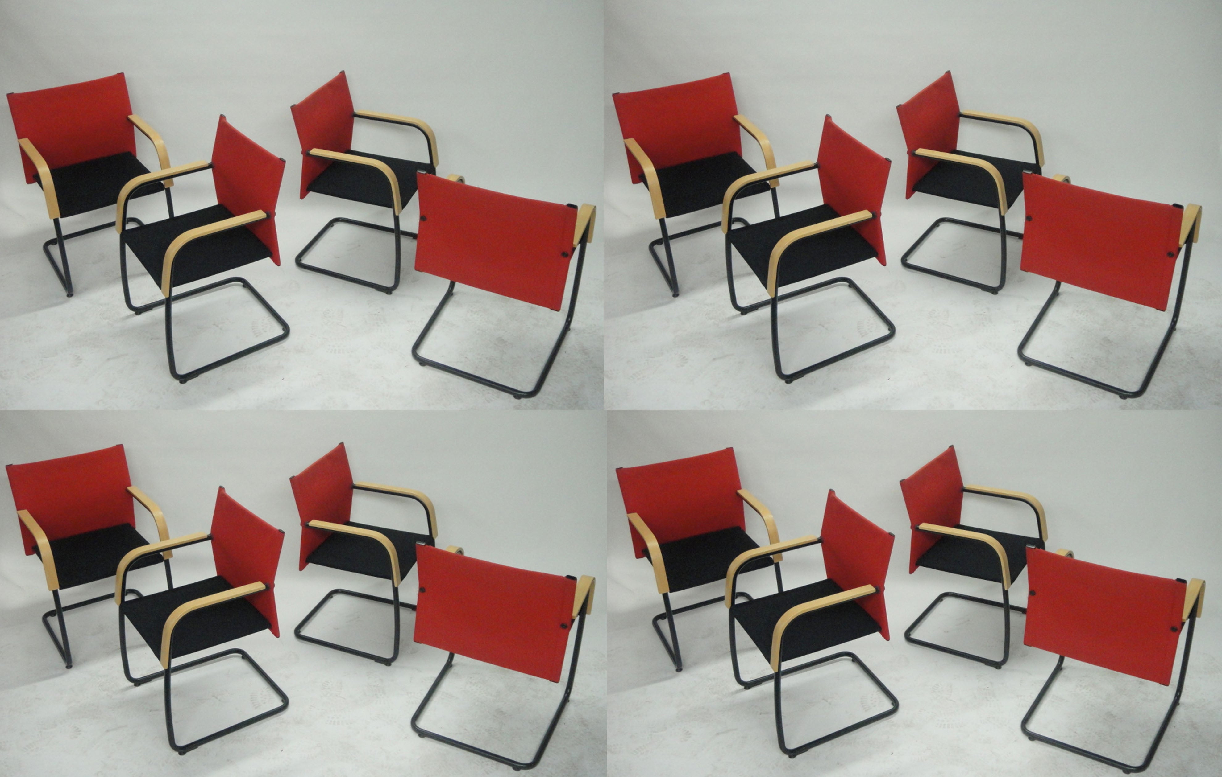 Set of 16 Chairs all Armchairs all with early Vitra and GS labels 1980 Germany