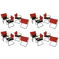 Set of 16 Chairs all Armchairs all with early Vitra and GS labels 1980 Germany