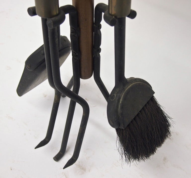 Mid-Century Modern Two Sets of Fire Place Tools Signed Seymour circa 1955 American