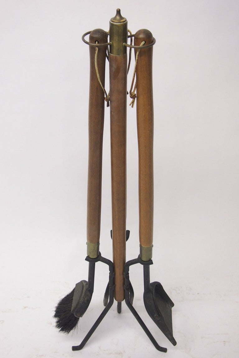 Two Sets of Fire Place Tools Signed Seymour circa 1955 American In Excellent Condition In Jersey City, NJ