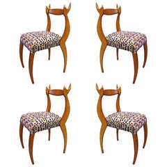 Four Chairs Designed & Produced by Sergio Savarese Founder of Dialogica NYC Circa 1988