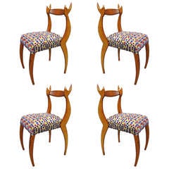 Four Chairs Designed & Produced by Sergio Savarese Founder of Dialogica NYC Circa 1988