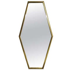 Gilt Frame Hexagonal Mirror Can Hang Horizontally or Vertically C. 1945 USA