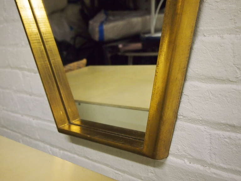 Gilt Frame Hexagonal Mirror Can Hang Horizontally or Vertically C. 1945 USA In Good Condition In Jersey City, NJ