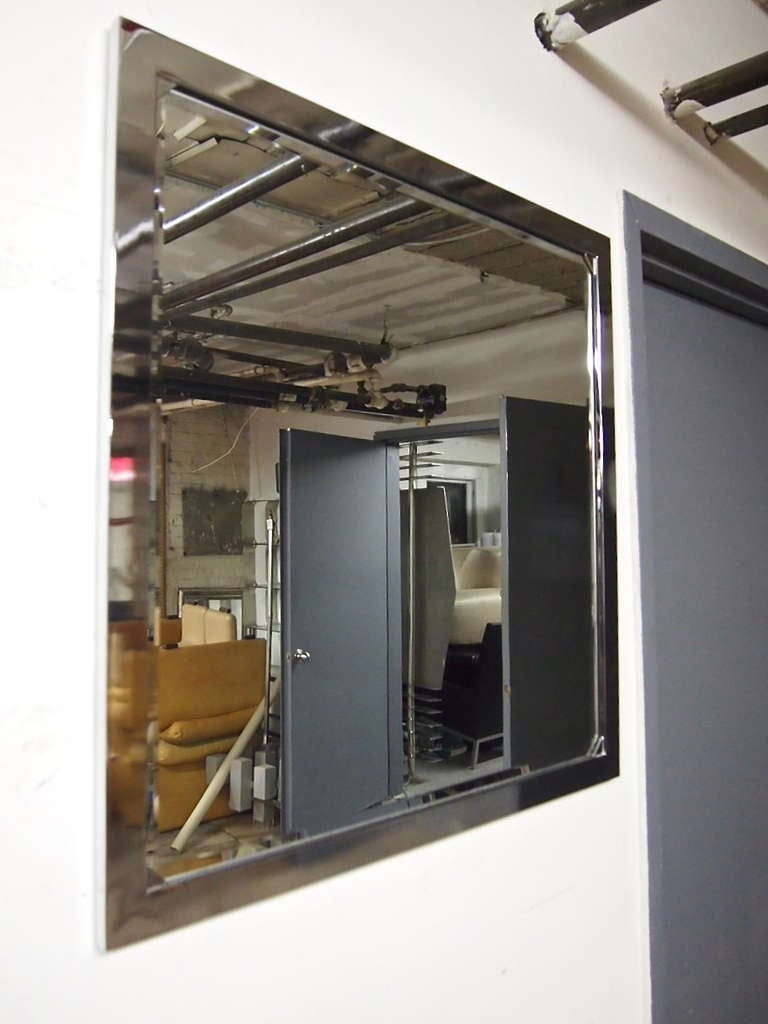 Square Beveled Mirror in the style of Pace circa 1970 American 1