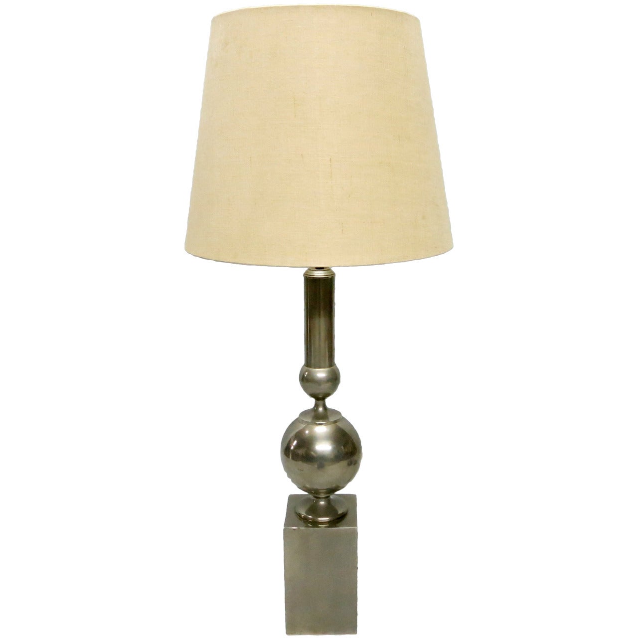 Single Tall Table Lamp by Philippe Barbier, Circa 1970 France For Sale