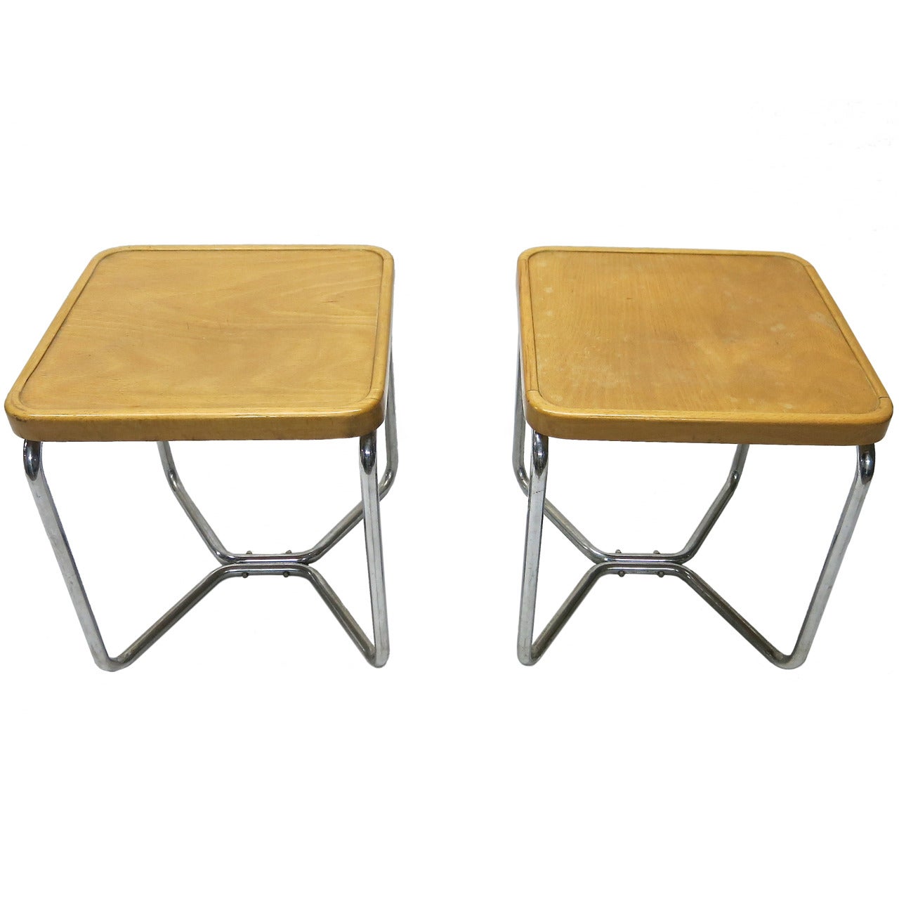 Pair of B53 Stools by Marcel Breuer Germany, circa 1940