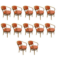 12 Dining Chairs by Thonet  all labeled and dated 1950's Made in America