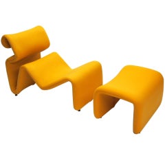 Lounge Chair & Ottoman "ETCETERA" Designed by Jan Ekselius Circa 1970 Sweden