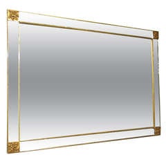 Mirror with Gilt Trim and Corner Detail Circa 1950 American