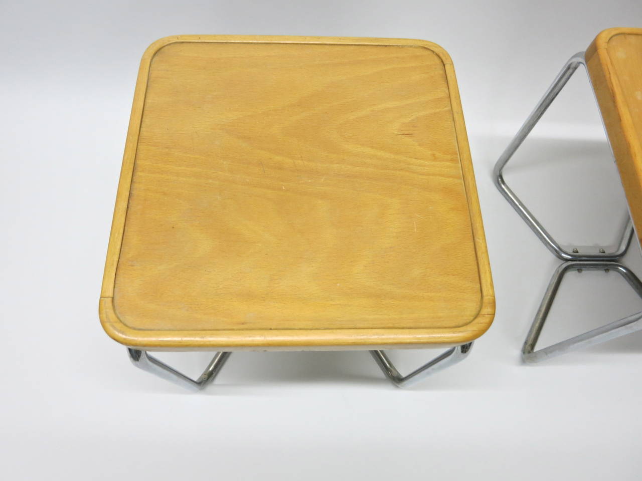 Pair of B53 Stools by Marcel Breuer Germany, circa 1940 1