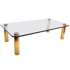 Pace Brass and Glass Coffee/Cocktail Table