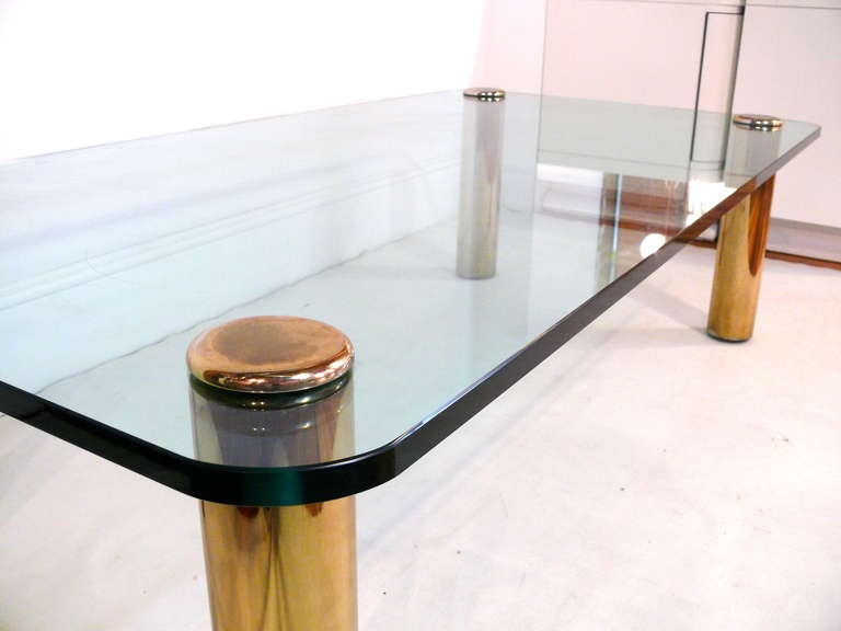 Late 20th Century Pace Brass and Glass Coffee/Cocktail Table