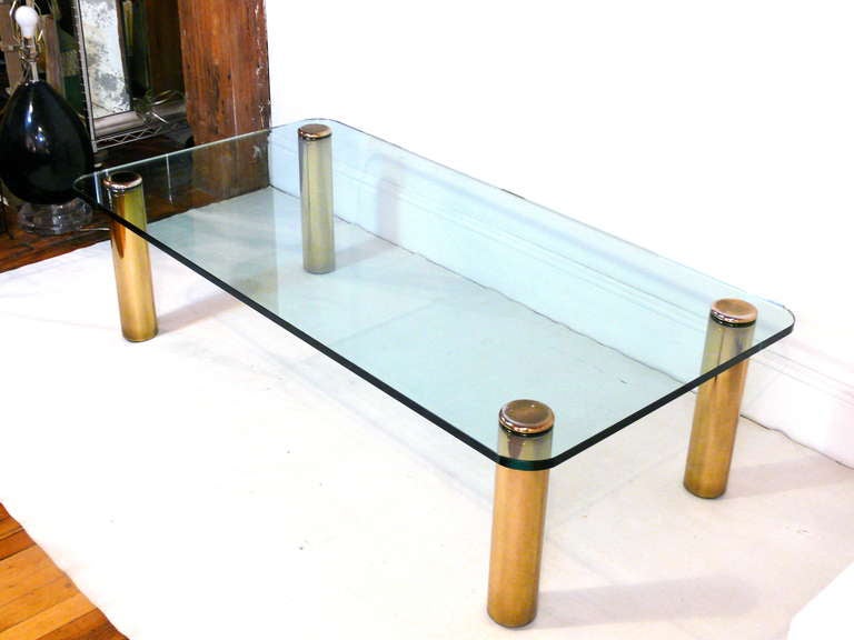 Pace Brass and Glass Coffee/Cocktail Table 1
