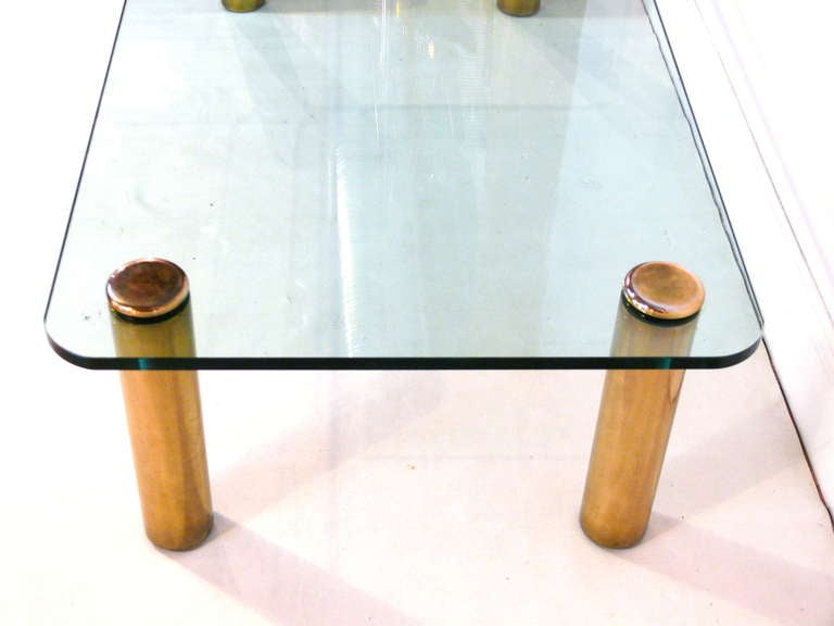 Pace Brass and Glass Coffee/Cocktail Table 2
