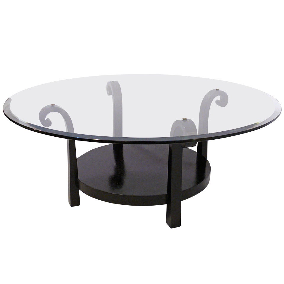 Scrolled Coffee Table in the Manner of Gibbings For Sale