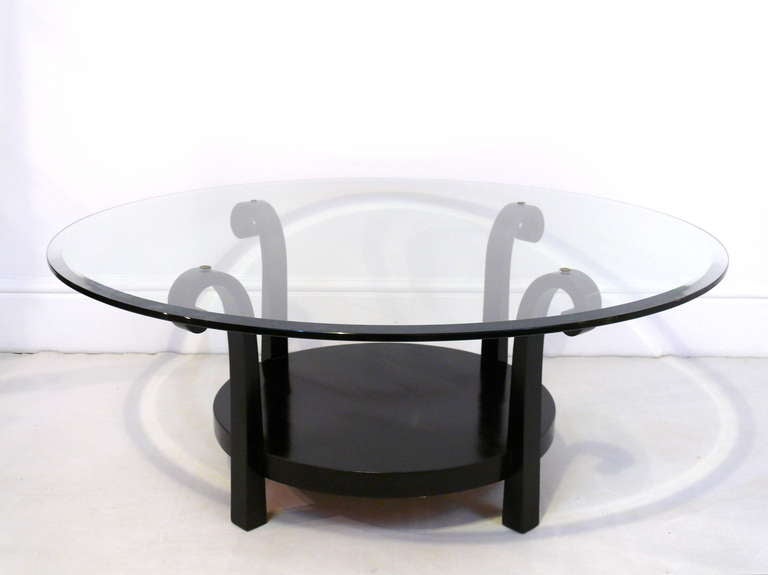 Mid-Century Modern Scrolled Coffee Table in the Manner of Gibbings For Sale