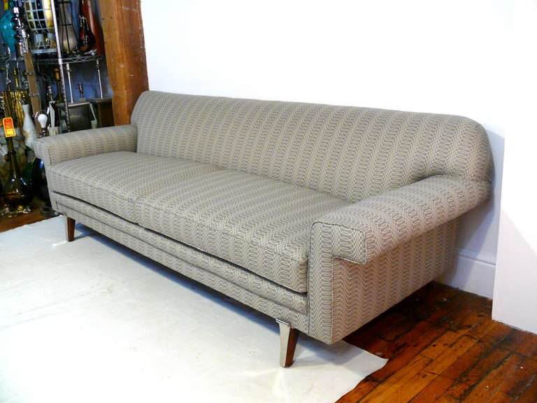 American Streamlined Sofa with Nickel Leg Appliques