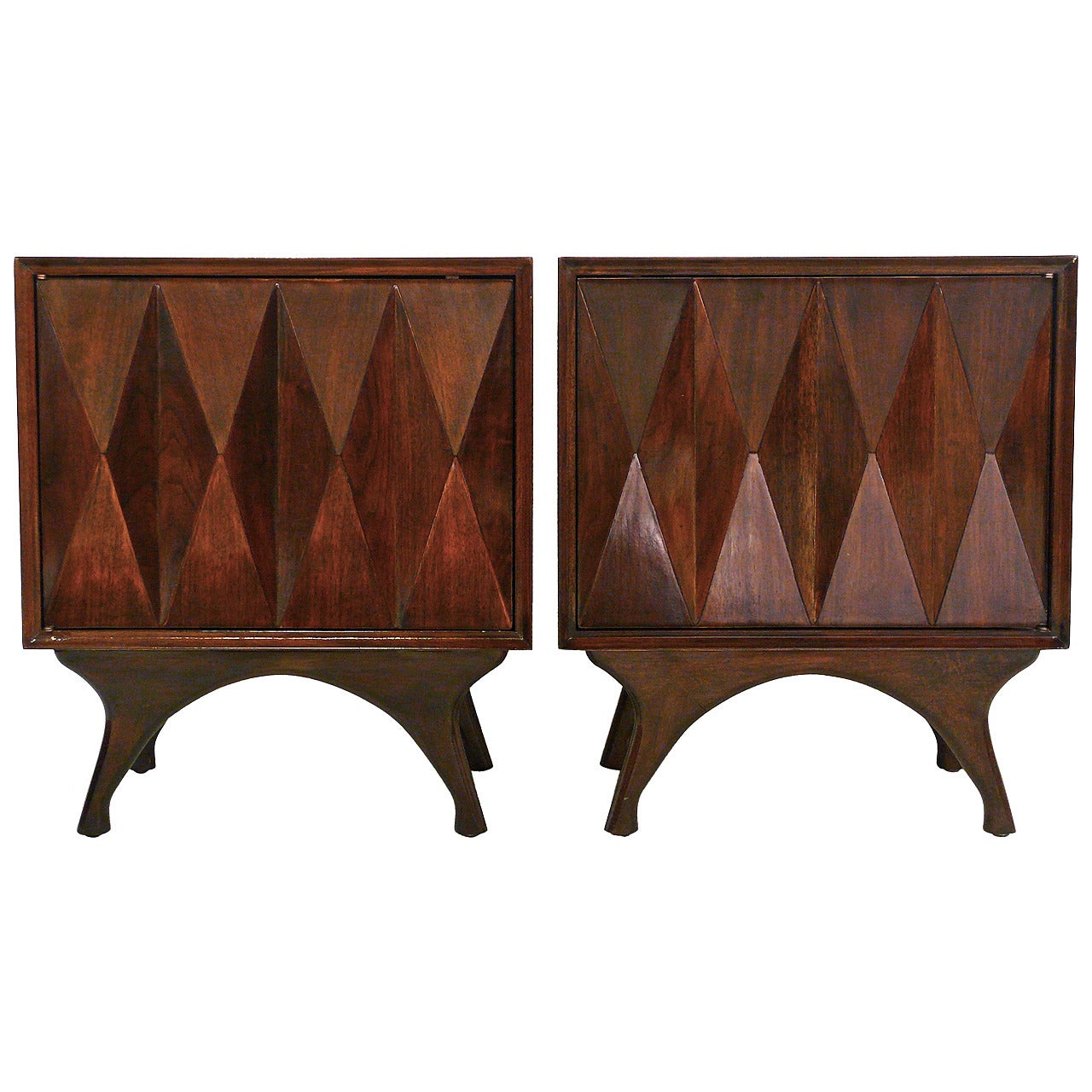 Pair of Diamond Front End Tables