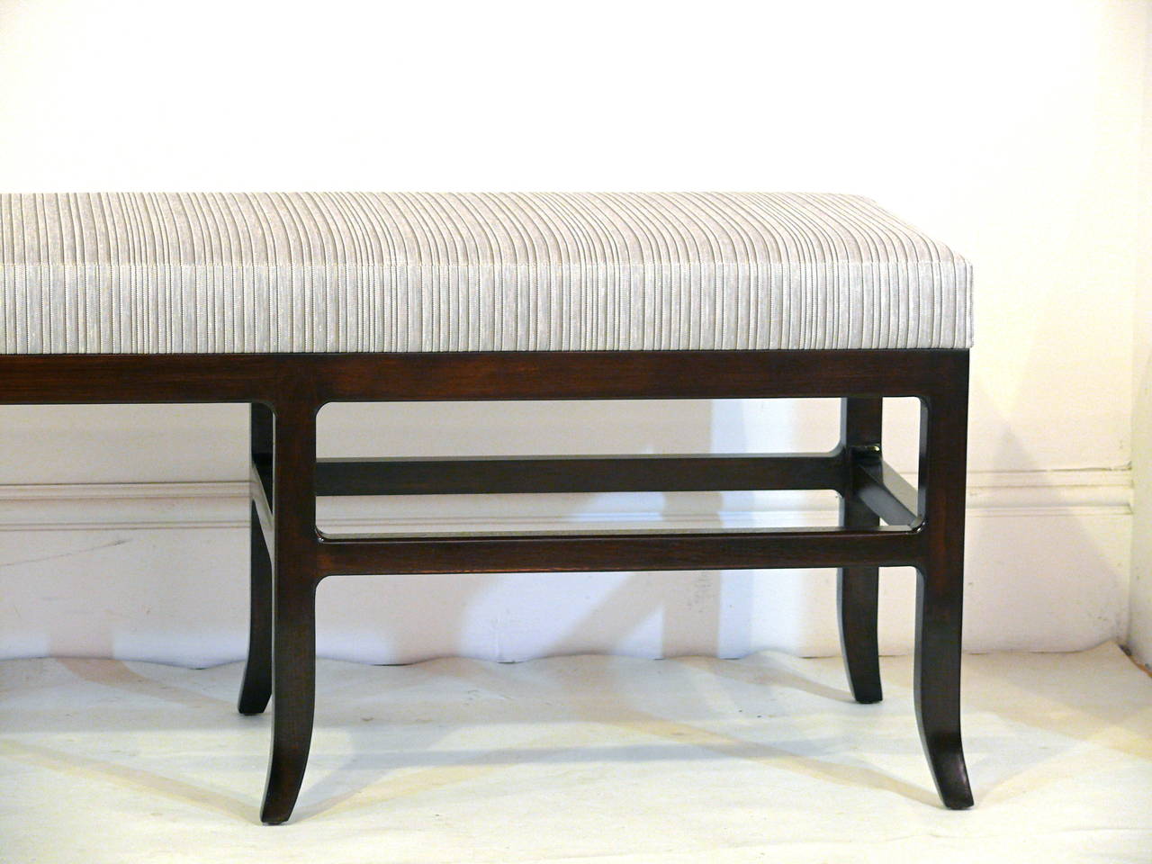 Double Pedestal Splayed Leg Bench in the Manner of James Mont 1