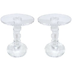 Pair of Scalloped Lucite Side Tables