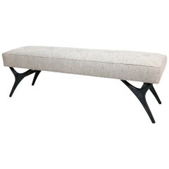 Finn-Leg Cerused Upholstered Bench Finn-Leg Cerused Upholstered Bench
