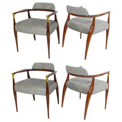 Vintage Set of Four Sculptural Chairs attributed to Bert England