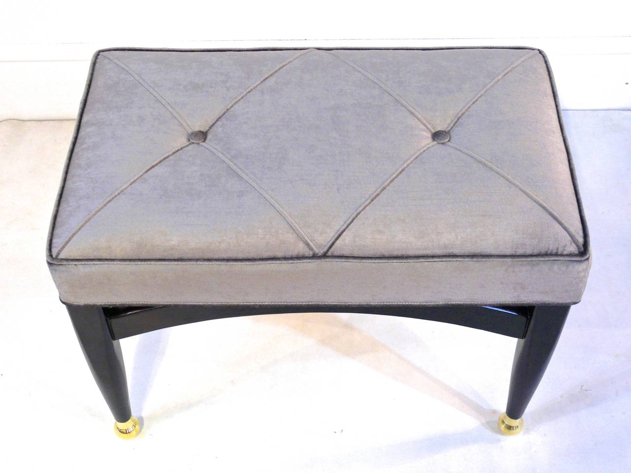 Pair of Sculptural Ebonized Ottomans 3