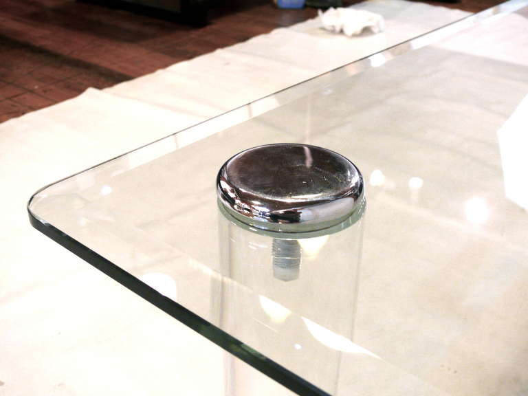 Pace Collection Lucite and Glass Coffee/Cocktail Table In Excellent Condition In New York, NY