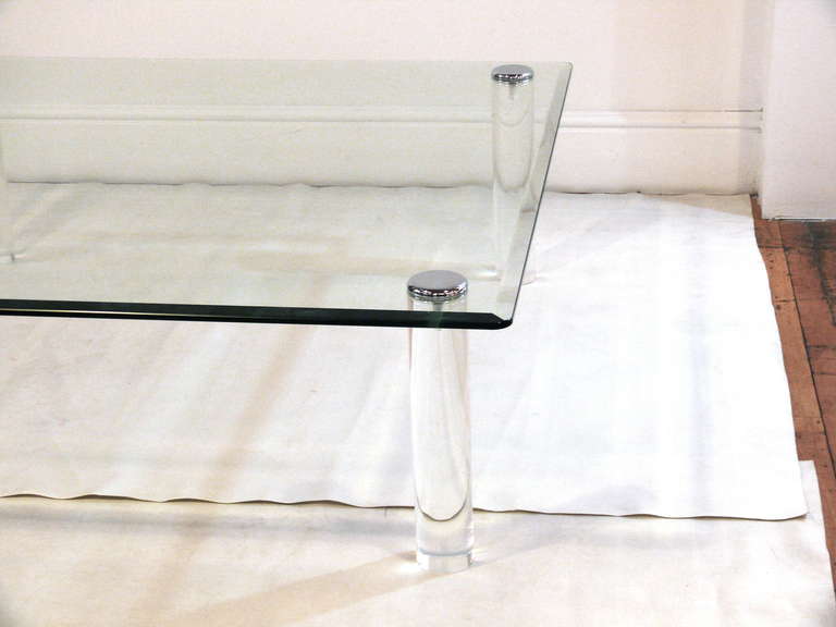 Pace Collection Lucite and Glass Coffee/Cocktail Table 2