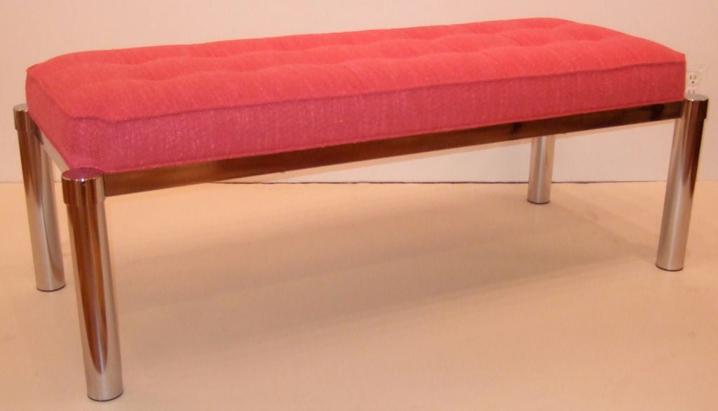 A Special Bench for a Very important Cause<br />
<br />
*All Proceeds from Sale of this Bench to Benefit KomenCT*<br />
<br />
Beautify your surroundings while helping to save lives.<br />
This amazing polished chrome Mid Century bench with