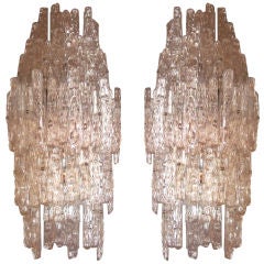 Pair of Large Lucite Icicle Sconces