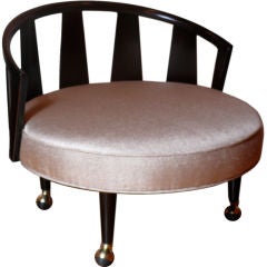 Retro Ebonized Mid Century Barrel Chair