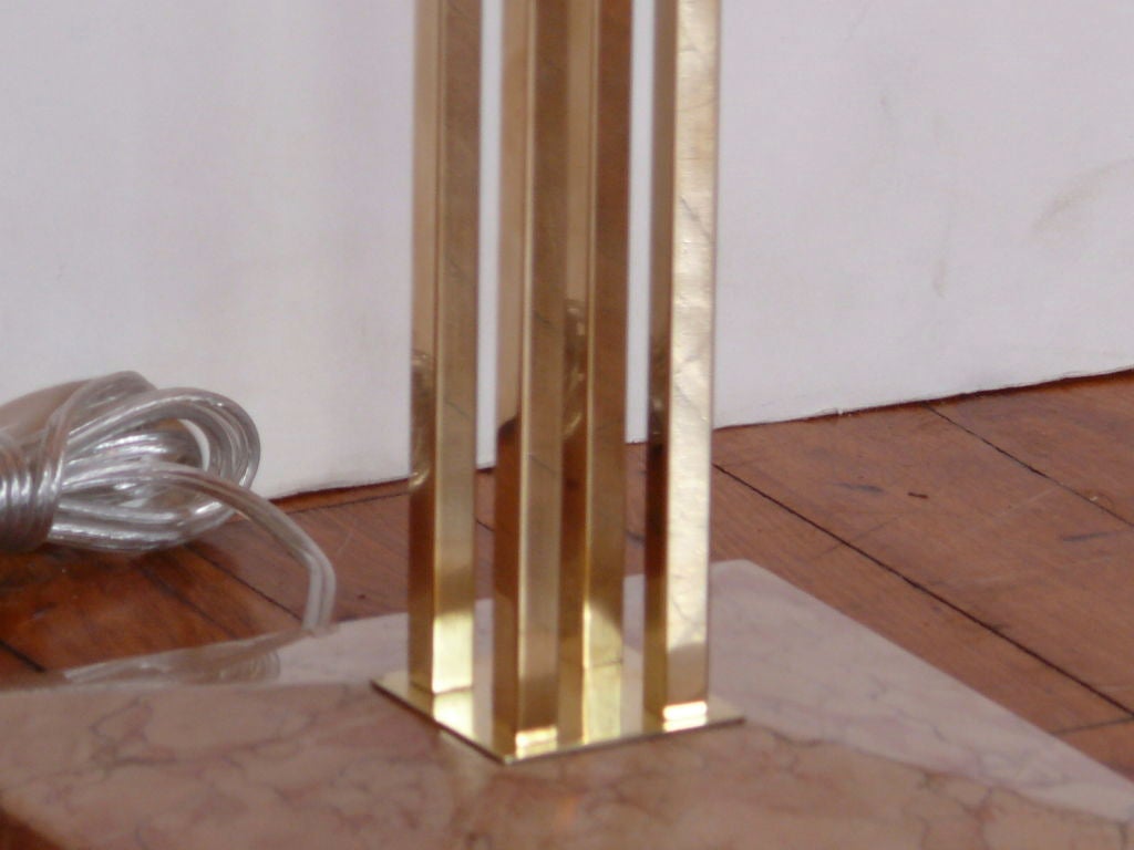 Marble Mid Century Brass Table Lamp