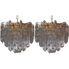 Pair of Venini Chandeliers