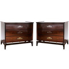 Pair of Inlaid Mid Century Commodes