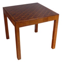 Mid Century Inlaid Parquet Game Table