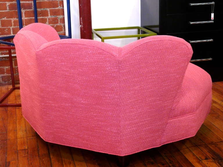 Mid-20th Century Scalloped Snuggle Chair